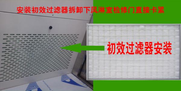 風淋室初效過濾器安裝位置示意圖 風淋室初效過濾器安裝位置示意圖
